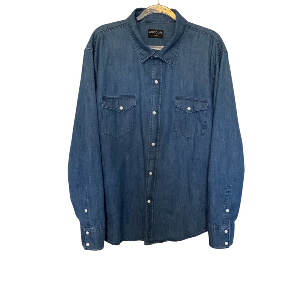 GOODLIFE  Denim Snap Button Up Shirt